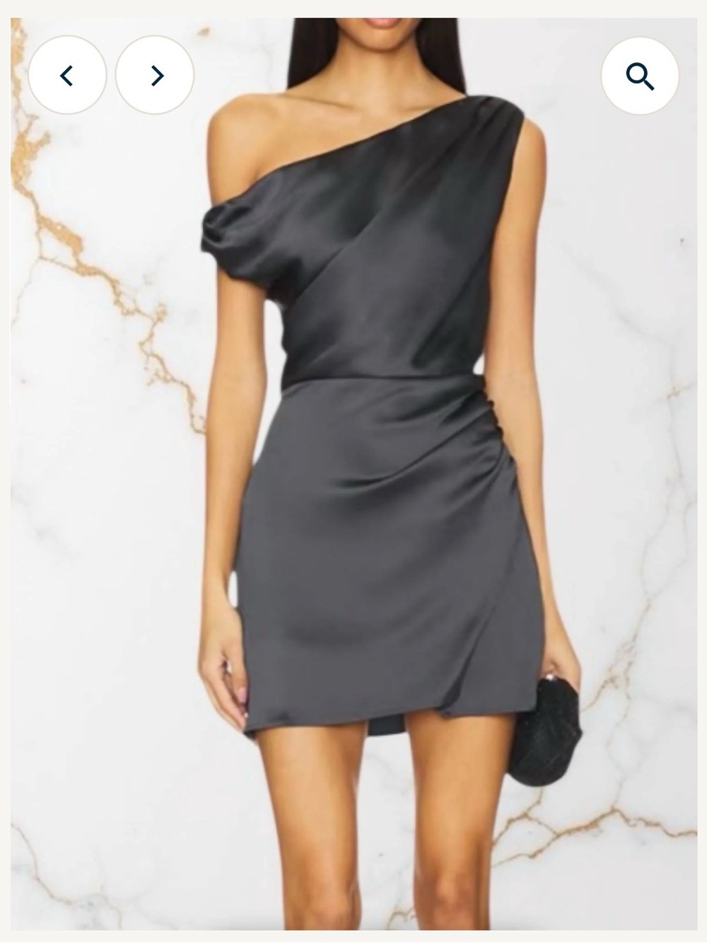Show Me Your MuMu One-Shoulder Black Satin Dress
